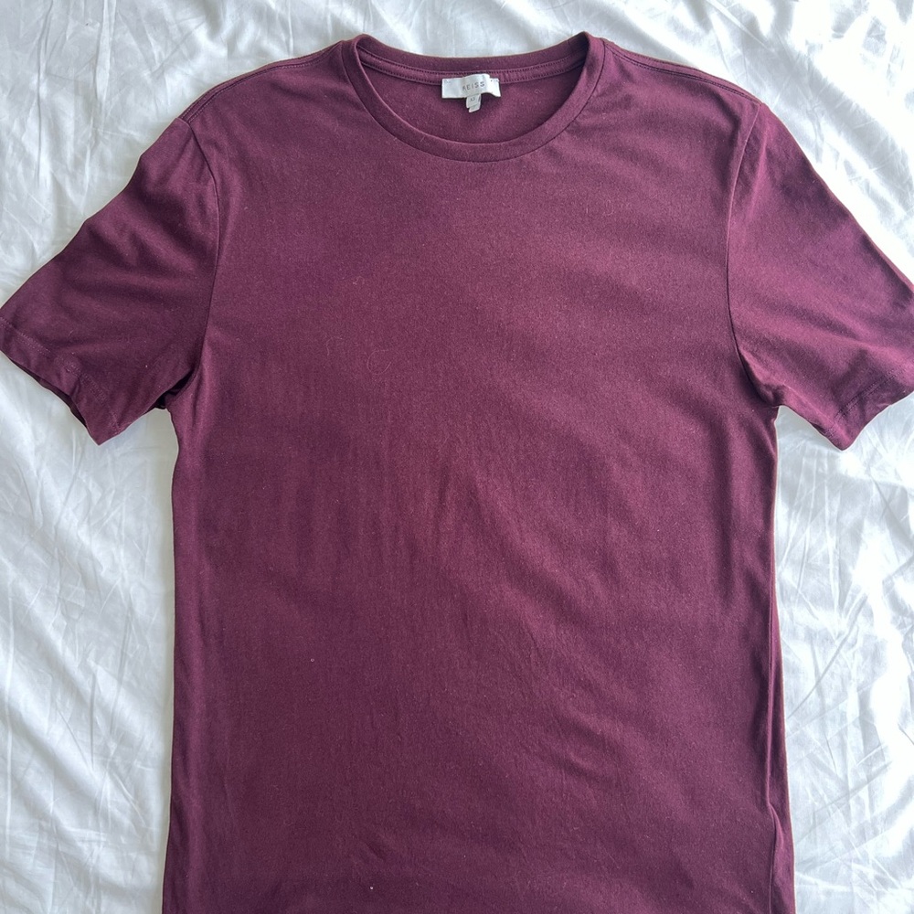 Men's Reiss Burgundy T-Shirt XS